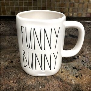 RAE DUNN "Funny Bunny" White Mug